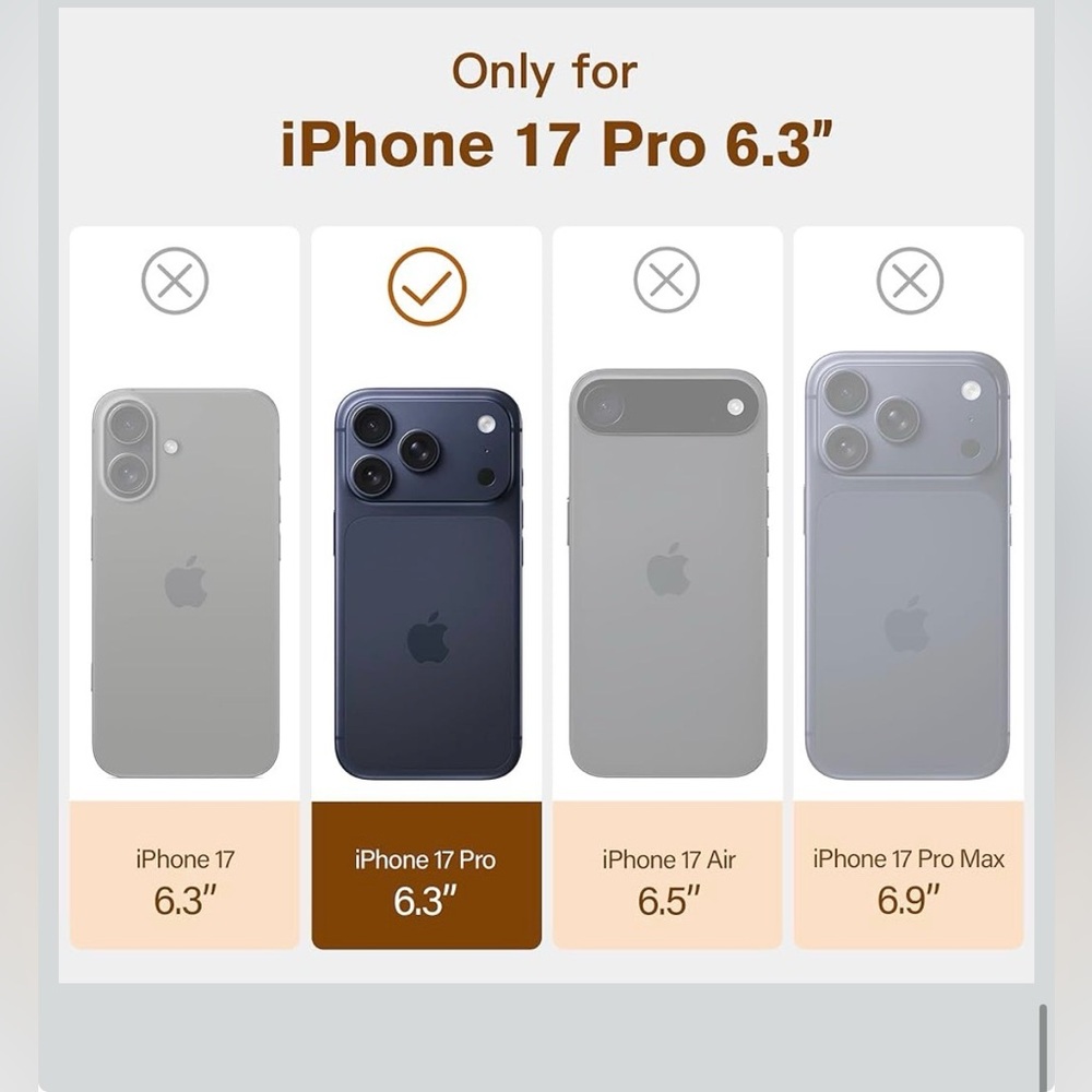 Brown Leather iPhone Case for iPhone 17 Pro 6.3 inch - Picture 3 of 3